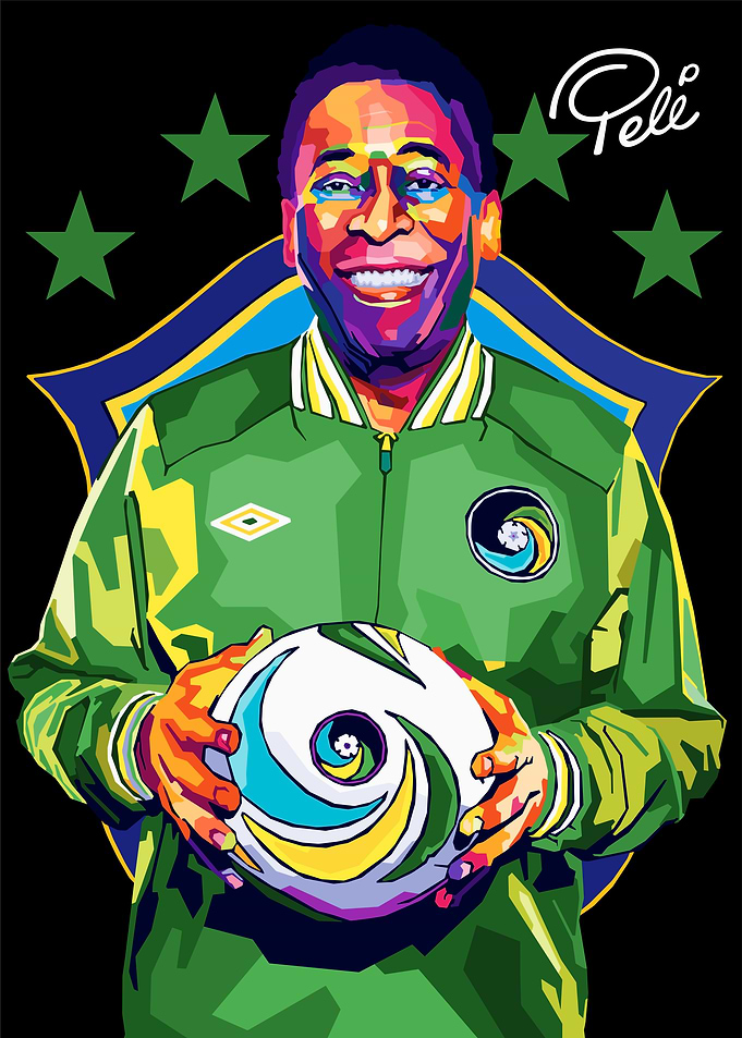 Pele Wpap Pop Art Portrait