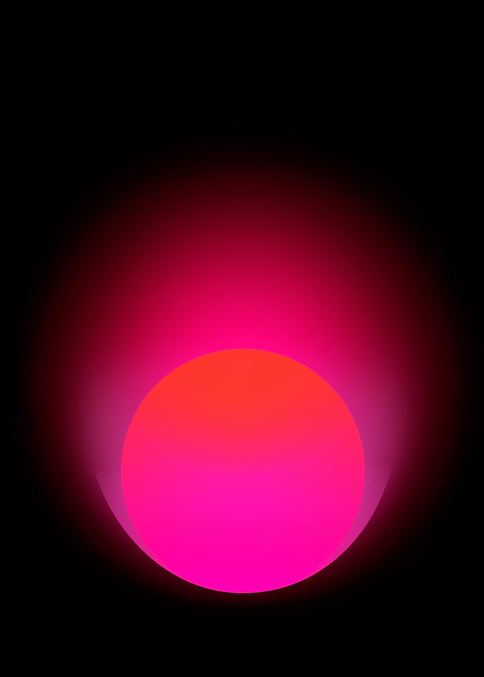 Neon Embrace — Pink and Orange Gradient Circle