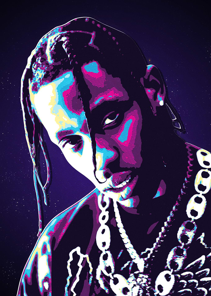 Travis Scott Pop Art Portr