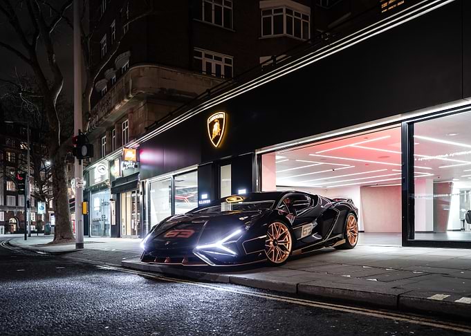 Lamborghini Showroom Night