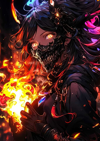 Fiery Anime Girl