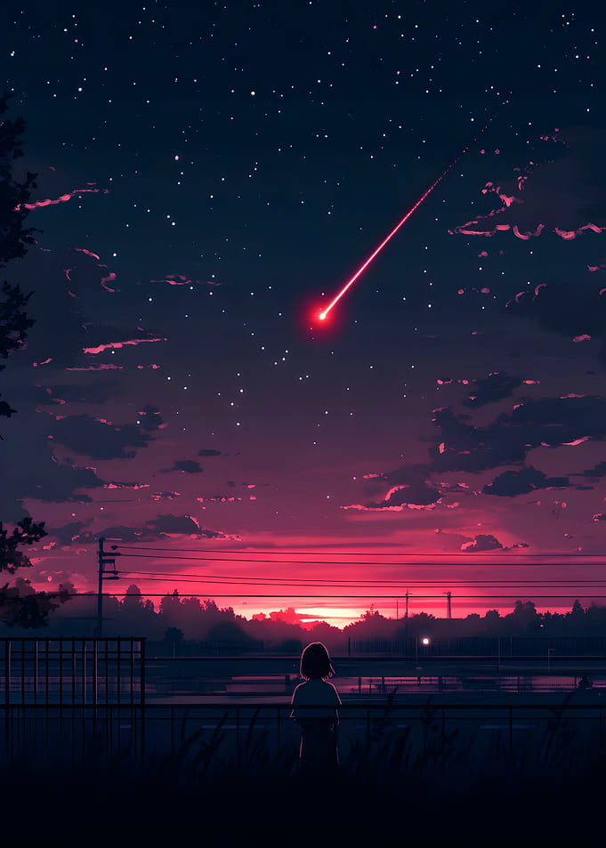 Night Sky with Shooting Star
