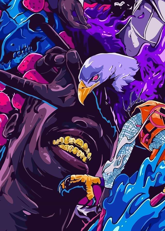 Abstract Eagle and Skull