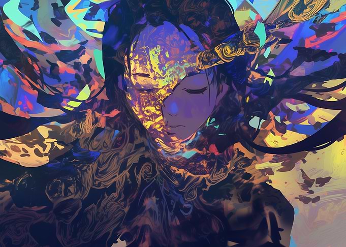 Abstract Anime Portrait