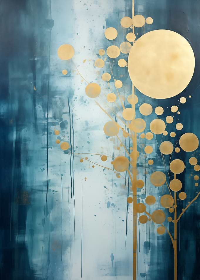 Gold tree and Blue Art