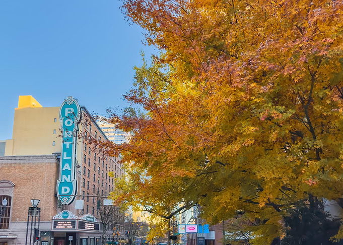 Portland Theater in Autumn