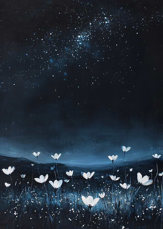 Night Sky with Flowers