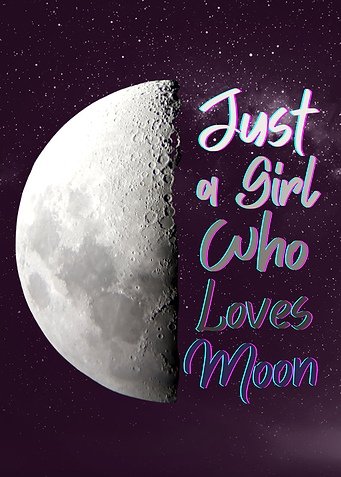 Just A Girl Who Loves Moon: Cute Moon and Stars With A Lovely Saying For Moon Girls Lovers