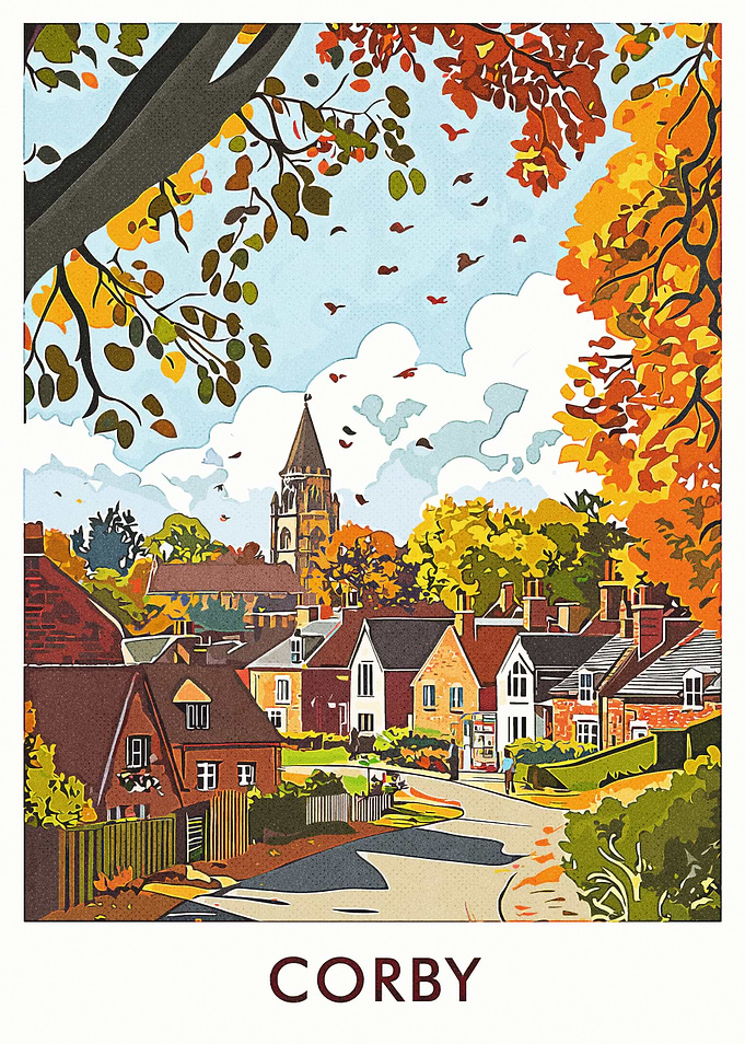 Corby Town Autumn Scene
