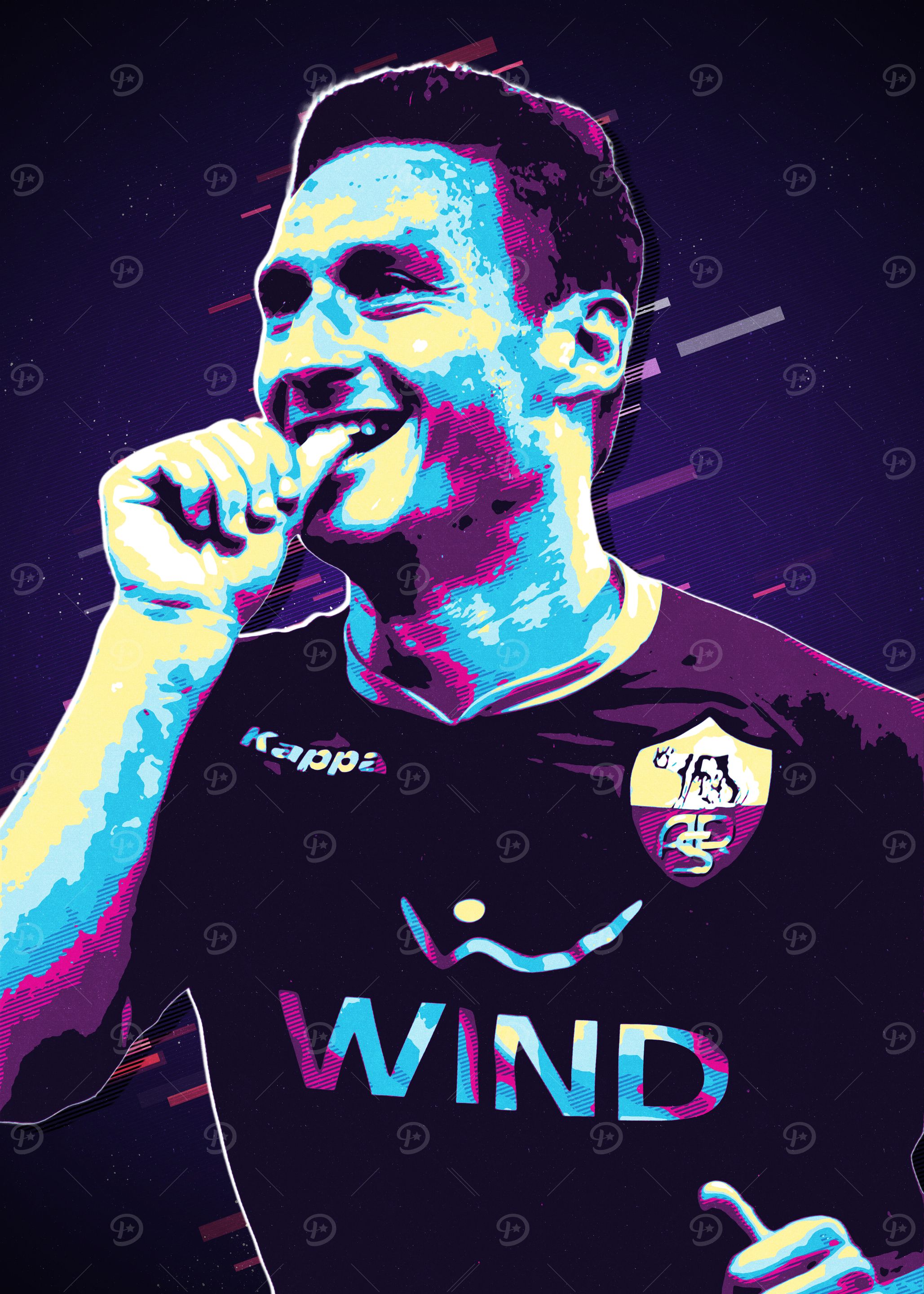 Totti Roma Soccer Player Portrait