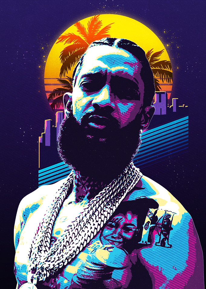 Nipsey Hussle Retro Portrait