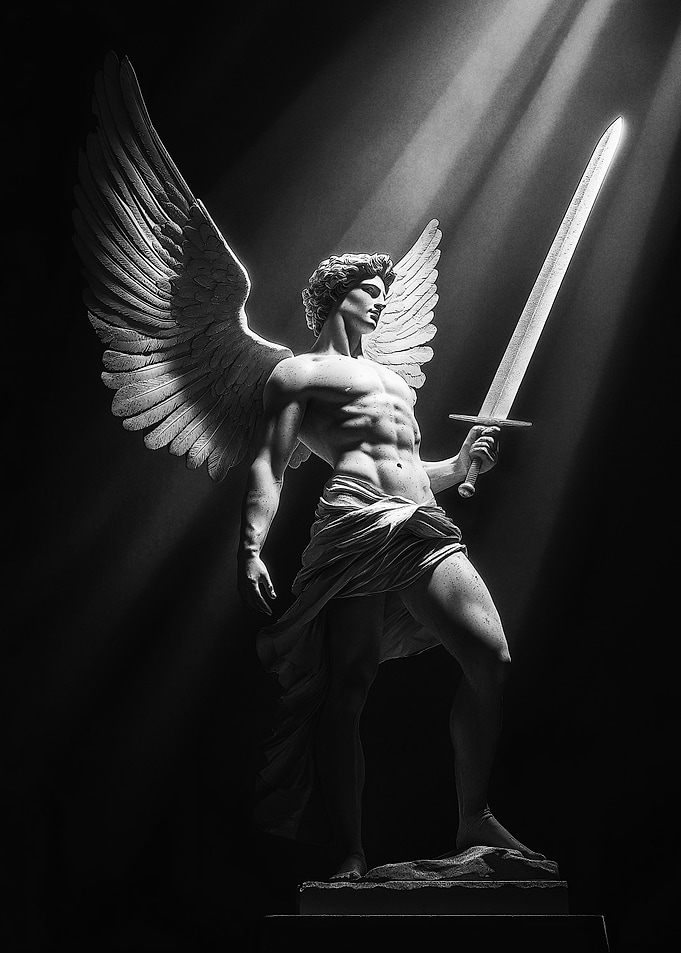 Icarus Fallen Angel With Sword