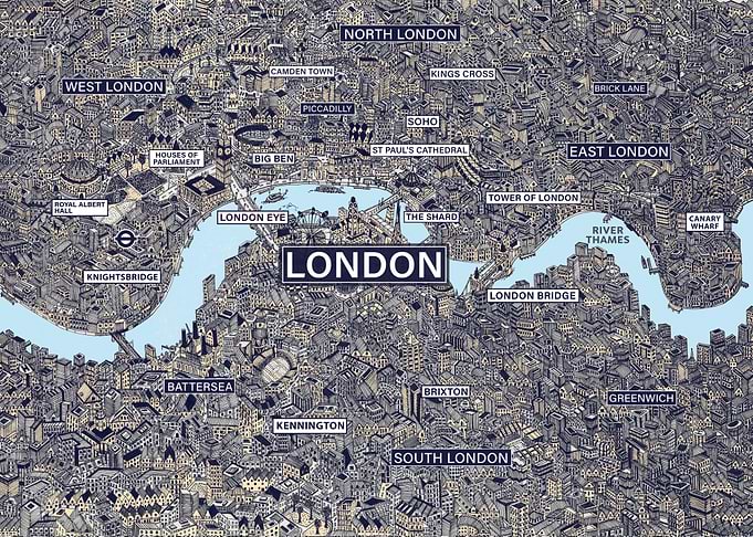 London City Map Illustration