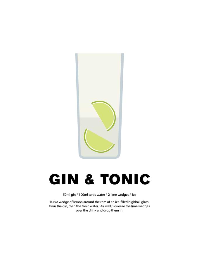 Gin & Tonic Recipe Illustration