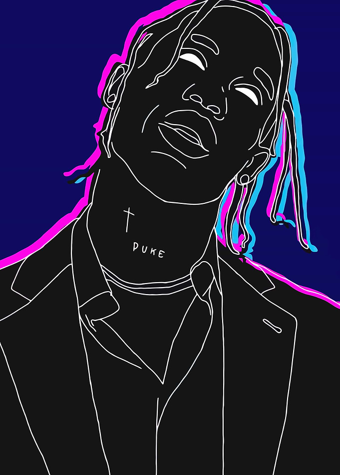 Travis Scott Line Art