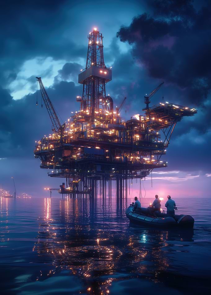 Oil Rig at Dusk