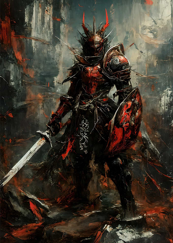 Dark Knight in Red Armor