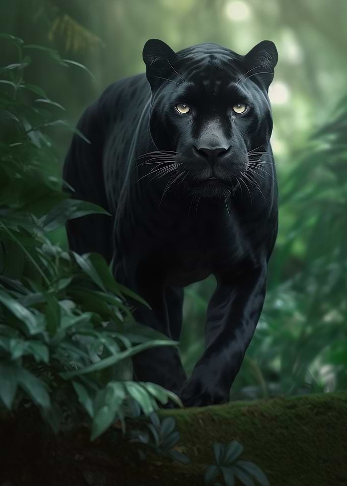 Black Panther in the Jungle