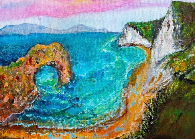 Durdle Door (sometimes written Durdle Dor ) is a natural limestone arch on the Jurassic Coast near Lulworth in Dorset, England