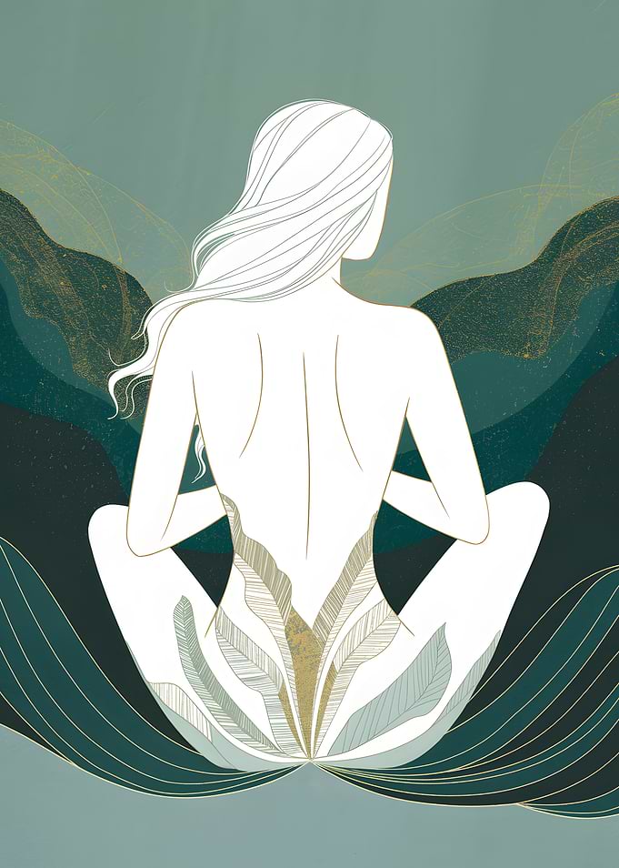 Woman with Leaves Boho Nature Body