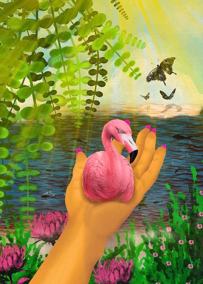 Pink Flamingo in Hand