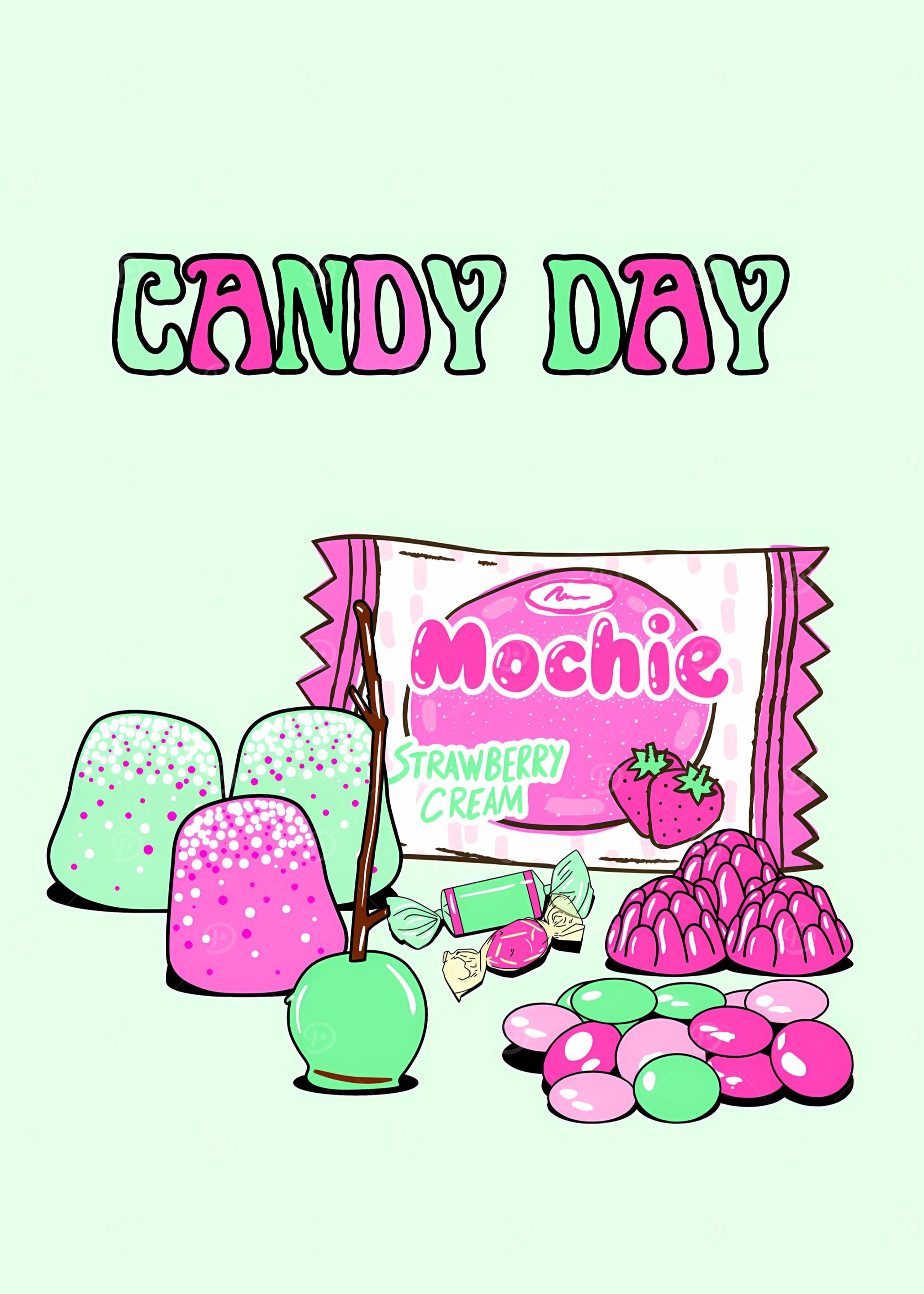 Candy Day Mochi colorful Illustration