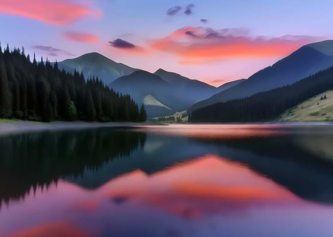 Mountain Lake Sunset