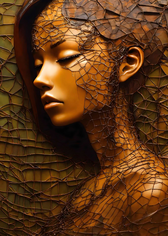 Woman in Golden Web