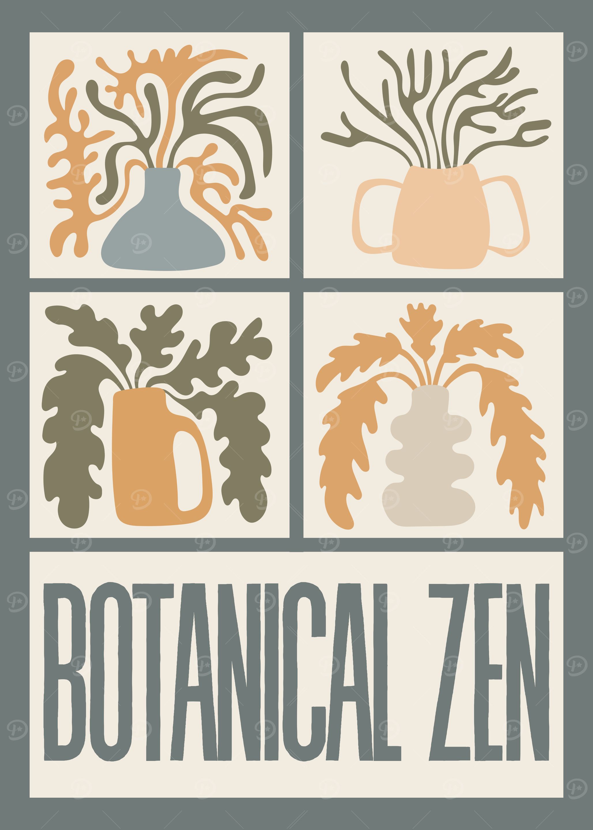 Minimalist Botanical Wavy Floral