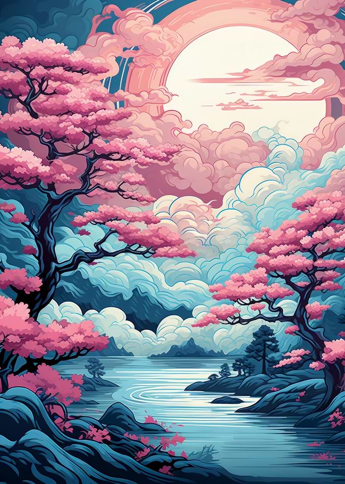 Serene Sakura: Dreamscape at Dusk