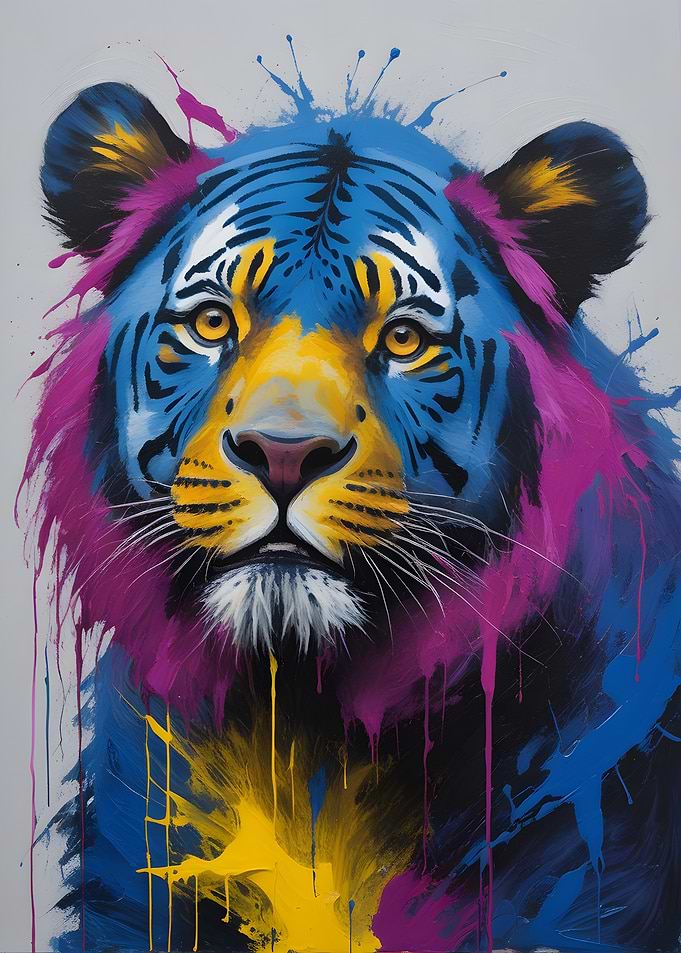 Blue Tiger Painting