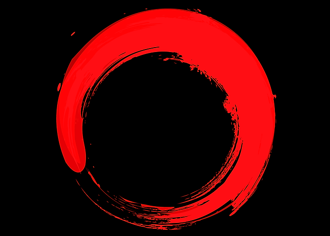 Zen Enso Red Circle Minimalist Abstract Art