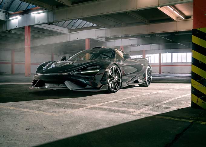Black McLaren 720S in Garage