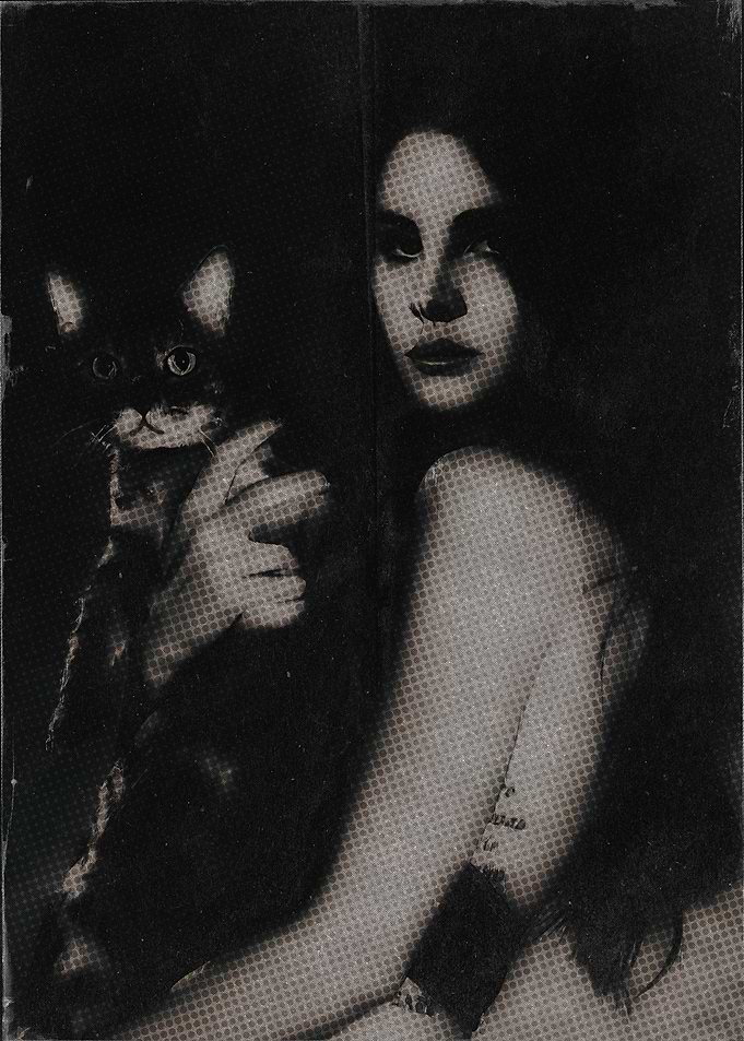 Woman and Cat in Black and White