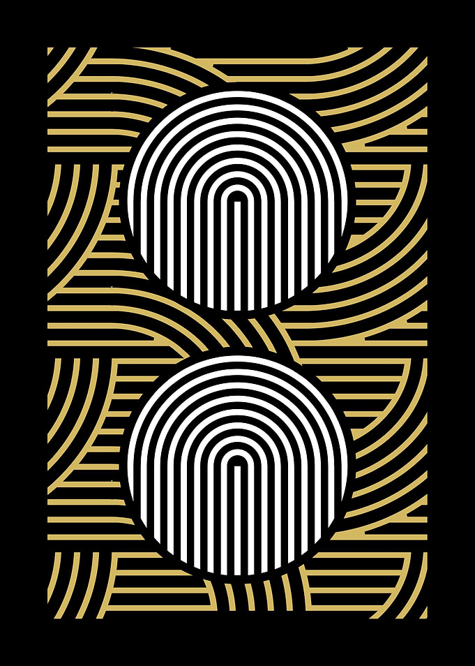 Gold and Black Abstract Art