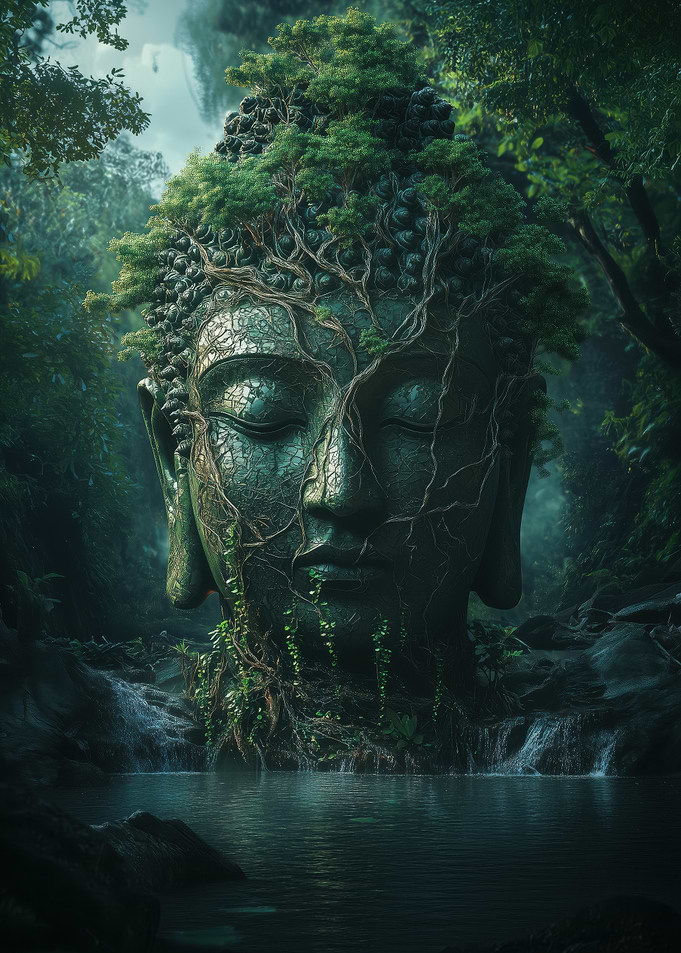 Buddha Statue in Jungle