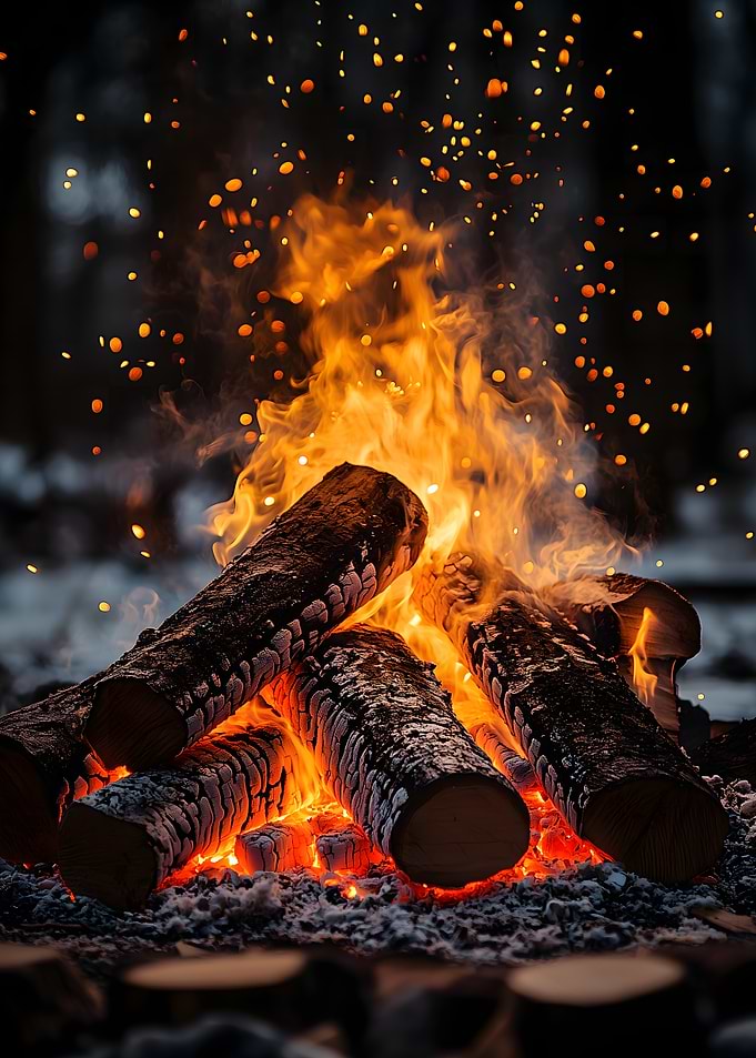 Campfire in the Snow