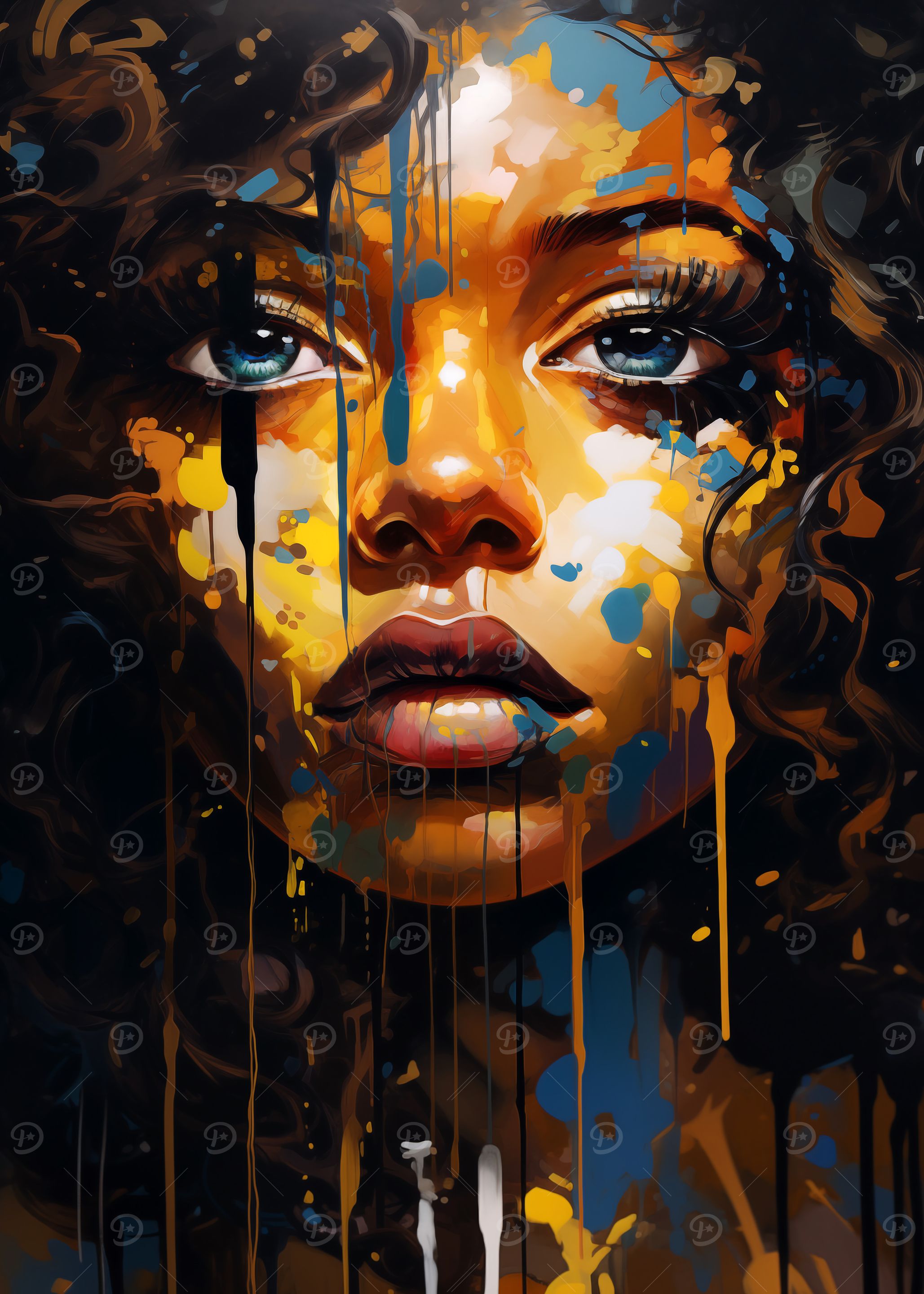 Woman with Paint Splatter