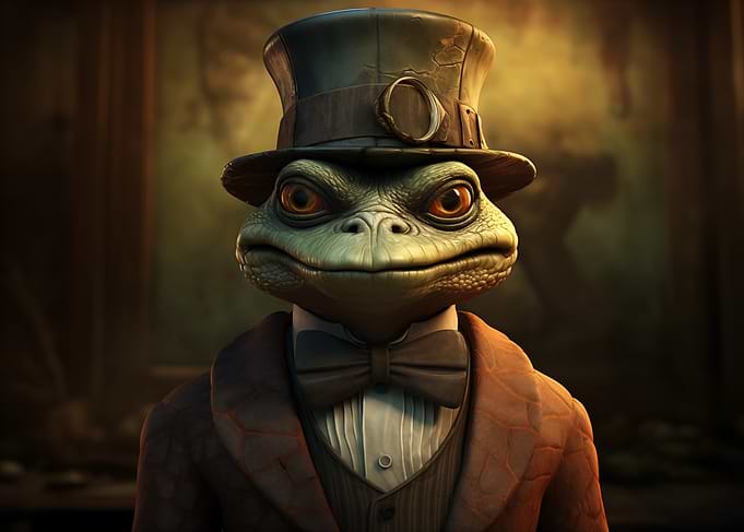 Vintage Frog in Top Hat