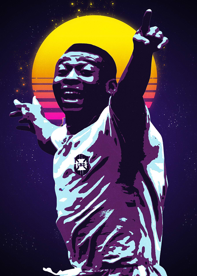 pele Retro Soccer Player