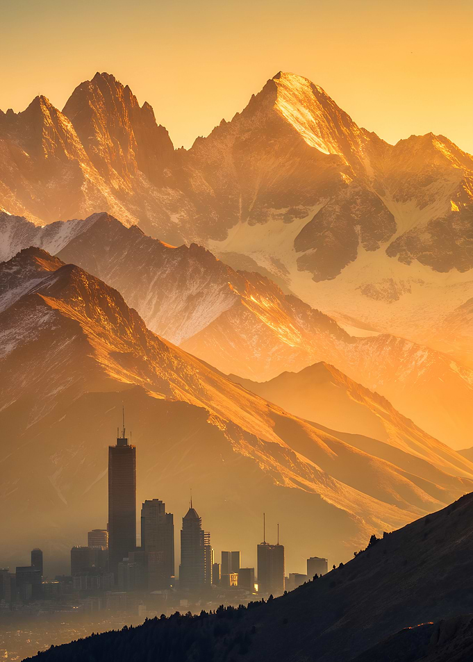 City Skyline at Sunset