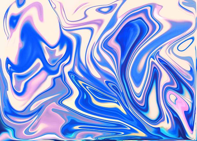 Abstract Liquid Swirls in Blue and Pink