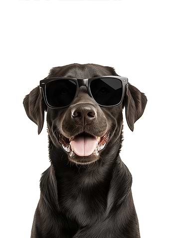 Cool Black Labrador Retriever Dog in Sunglasses