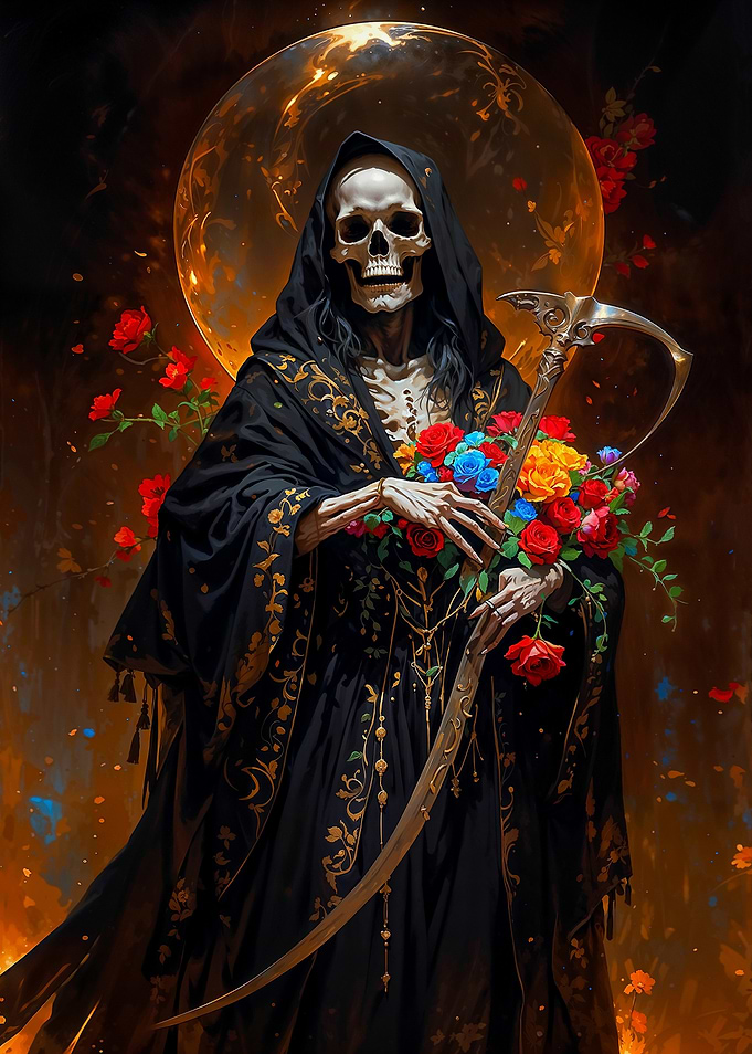 Death, Santa Muerte with Roses