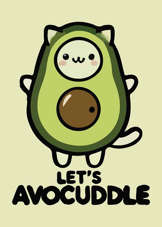 Let's Avocuddle - Funny Cute Cat Avocado