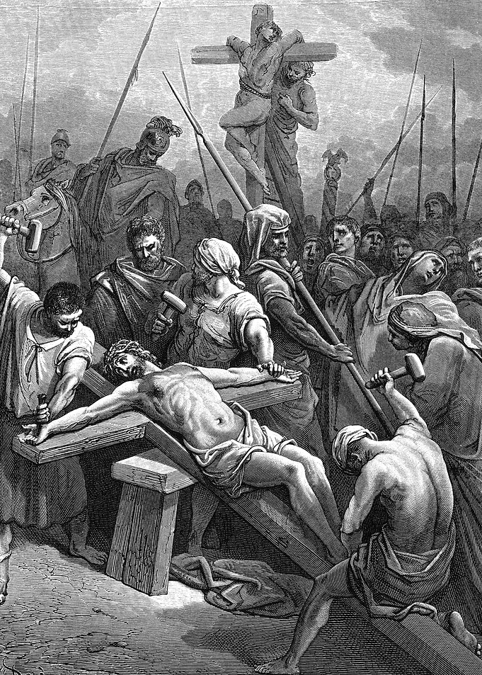 Crucifixion Scene - Jesus is Nailed to the Cross