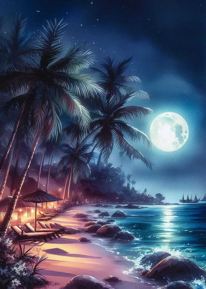Tropical Beach Night