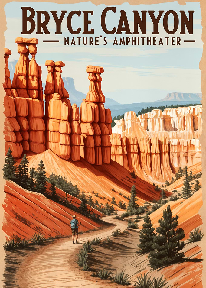 Vintage Travel Poster Bryce Canyon: Nature's Amphitheater