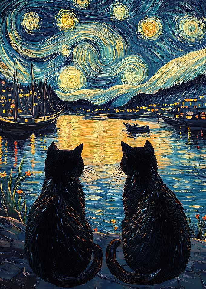 Starry Night Cats