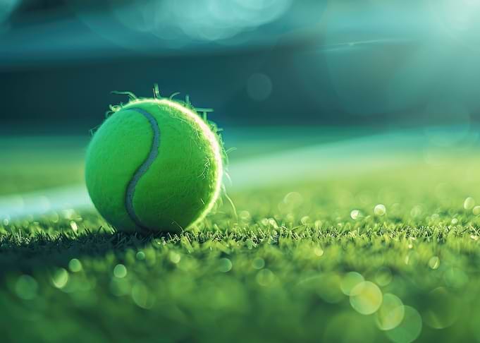 Tennis Ball on Green Court